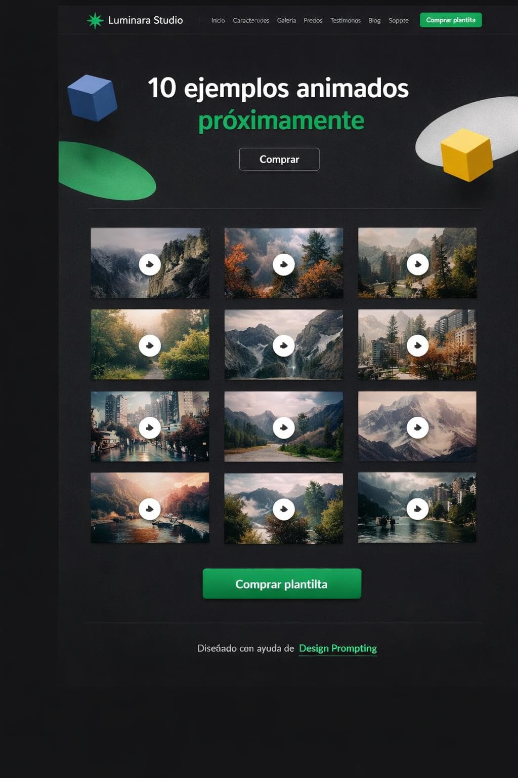 Belleza Nimbo — vista previa del theme