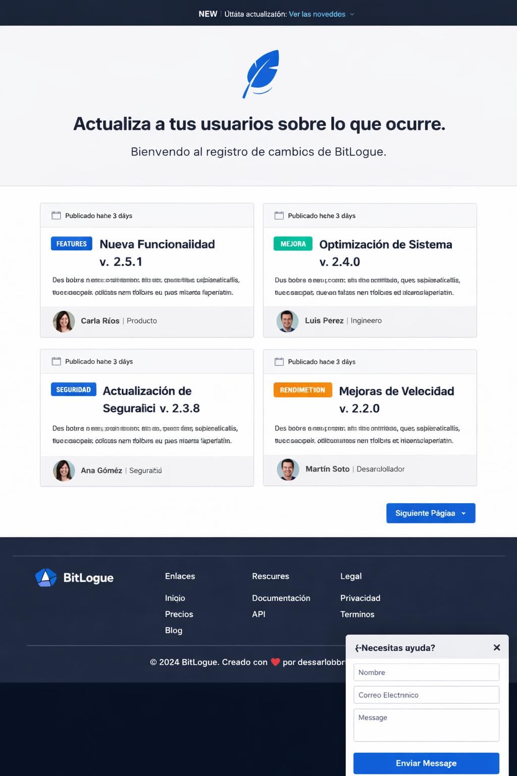 BitLogue — vista previa del theme