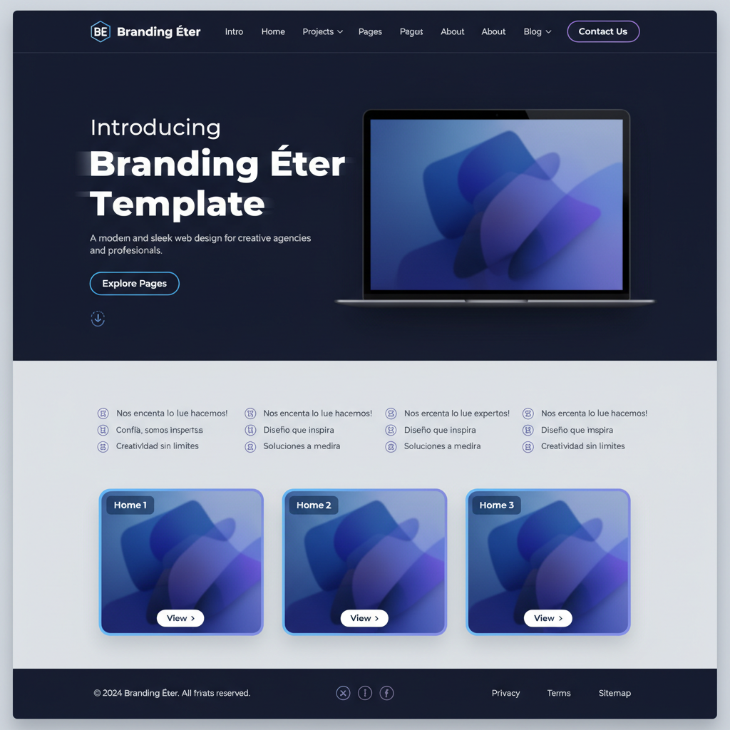 Branding Éter — vista previa del theme
