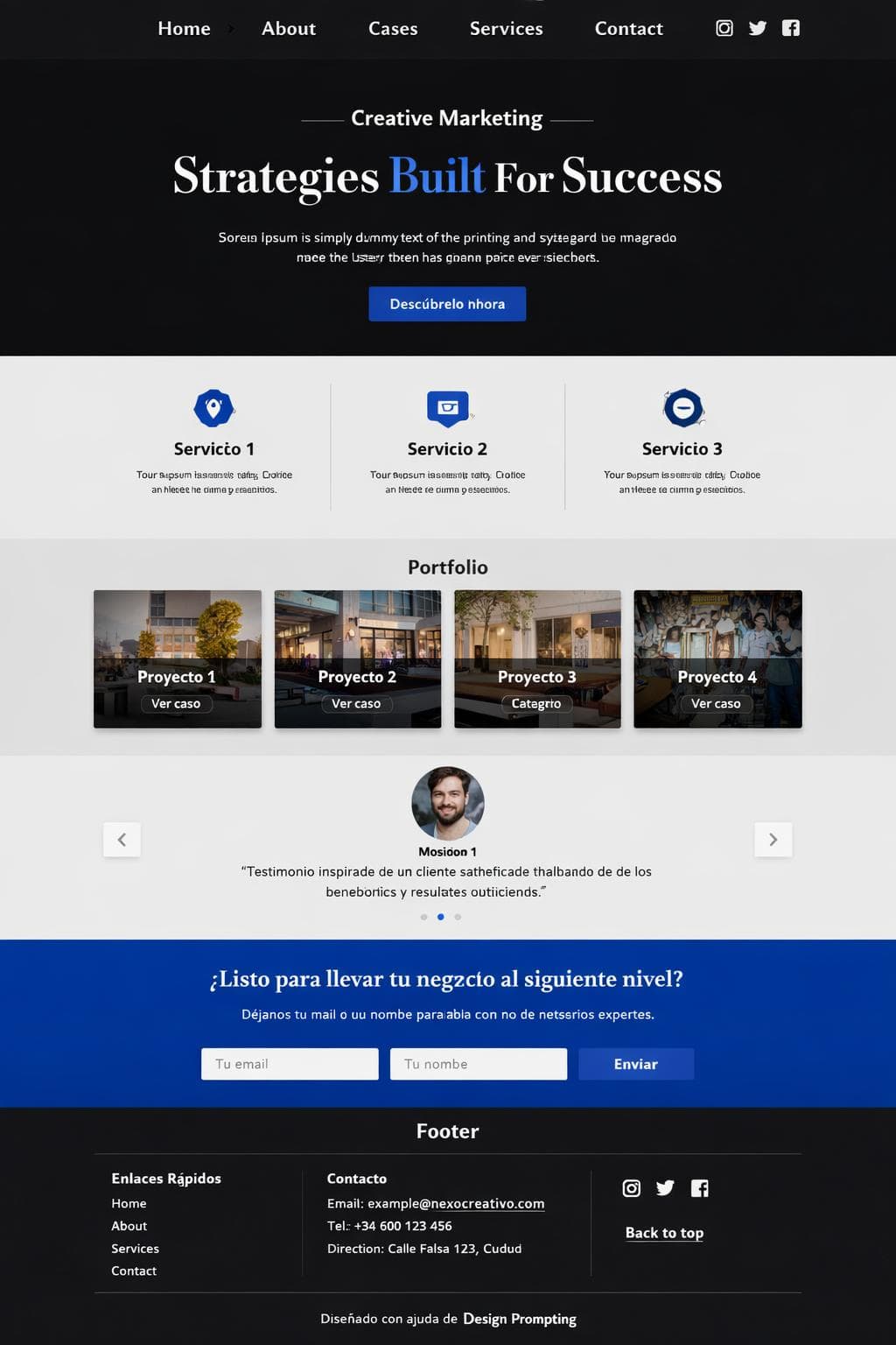 Branding Nimbo — vista previa del theme