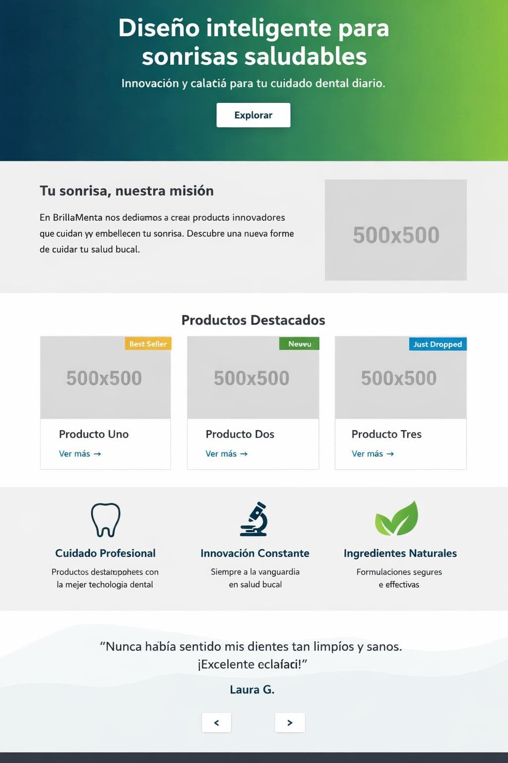 BrillaMenta — vista previa del theme