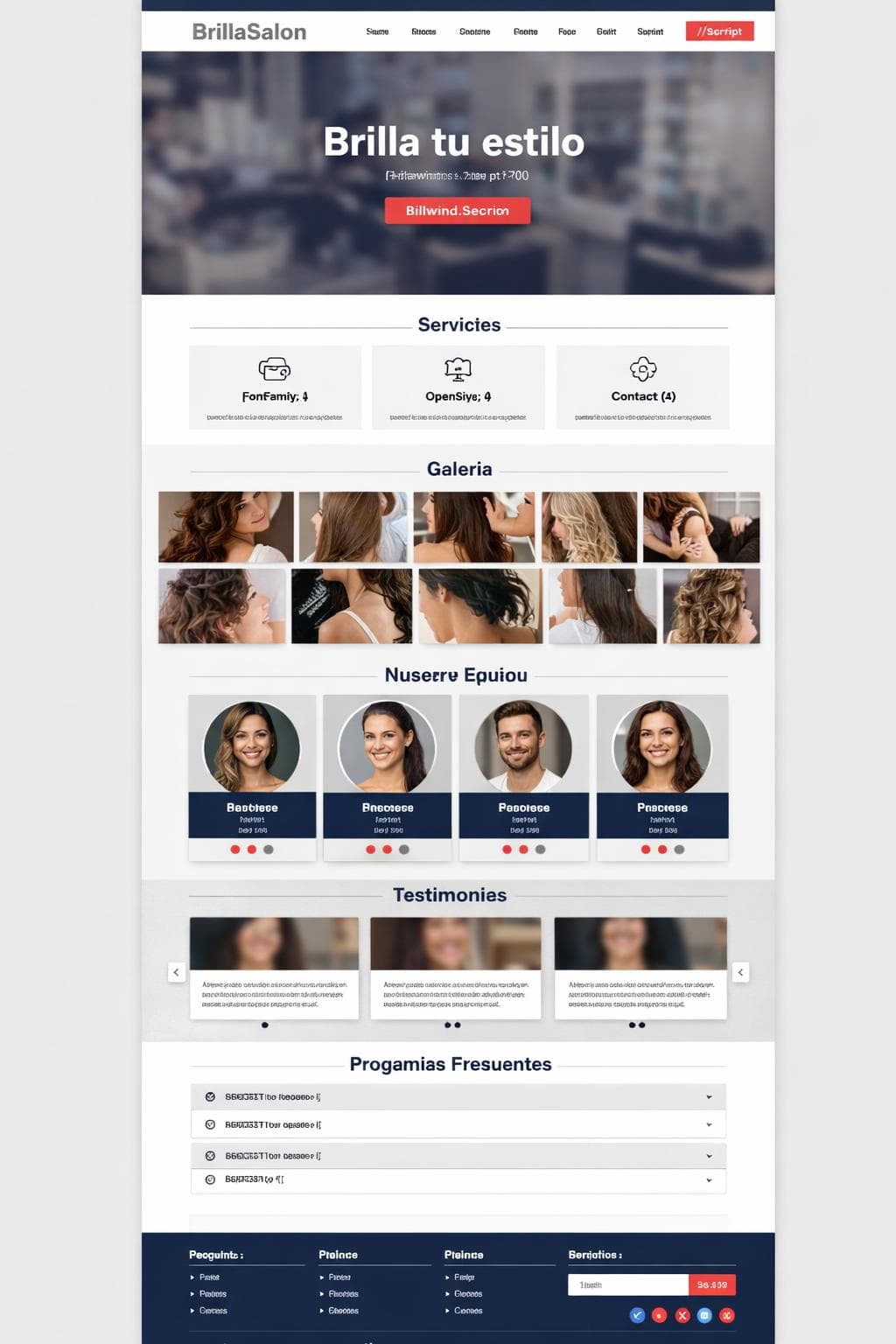 BrillaSalon — vista previa del theme