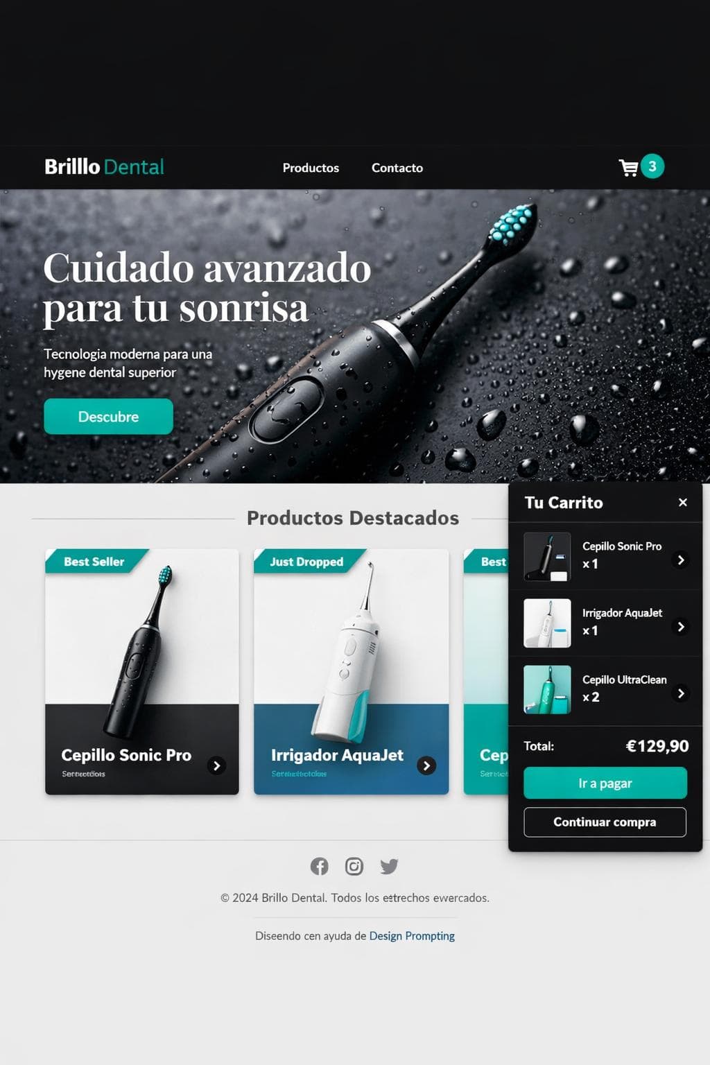 Brillo Dental — vista previa del theme