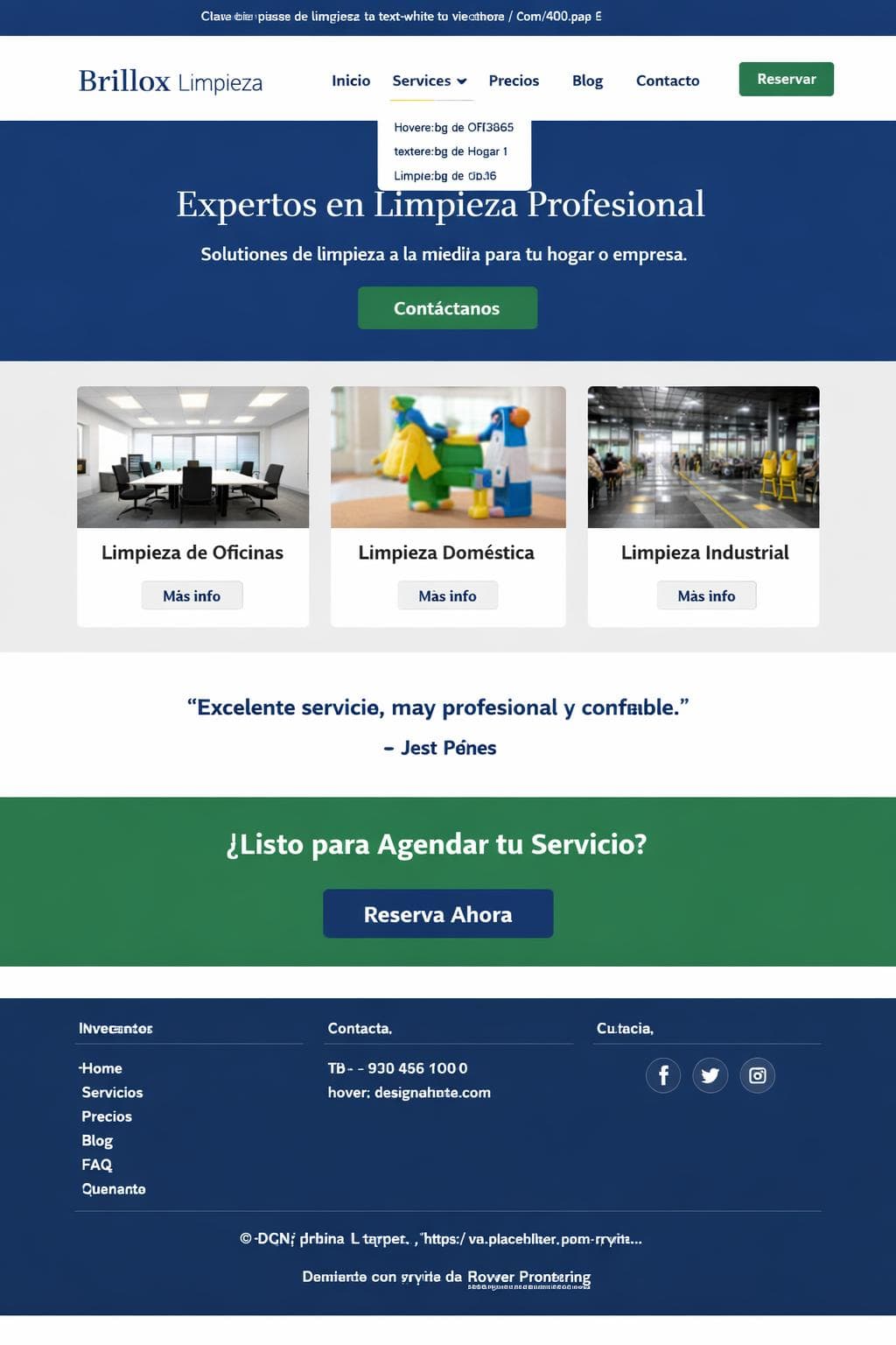 Brillox Limpieza — vista previa del theme