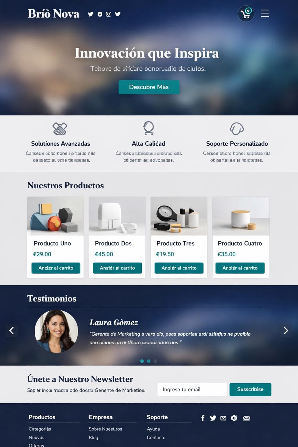 Brío Nova — vista previa del theme