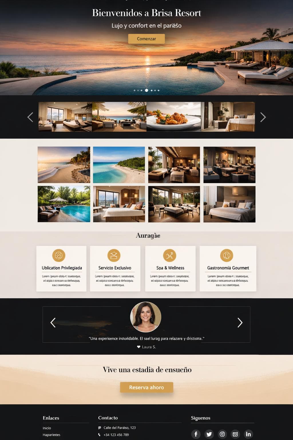 Brisa Resort — vista previa del theme