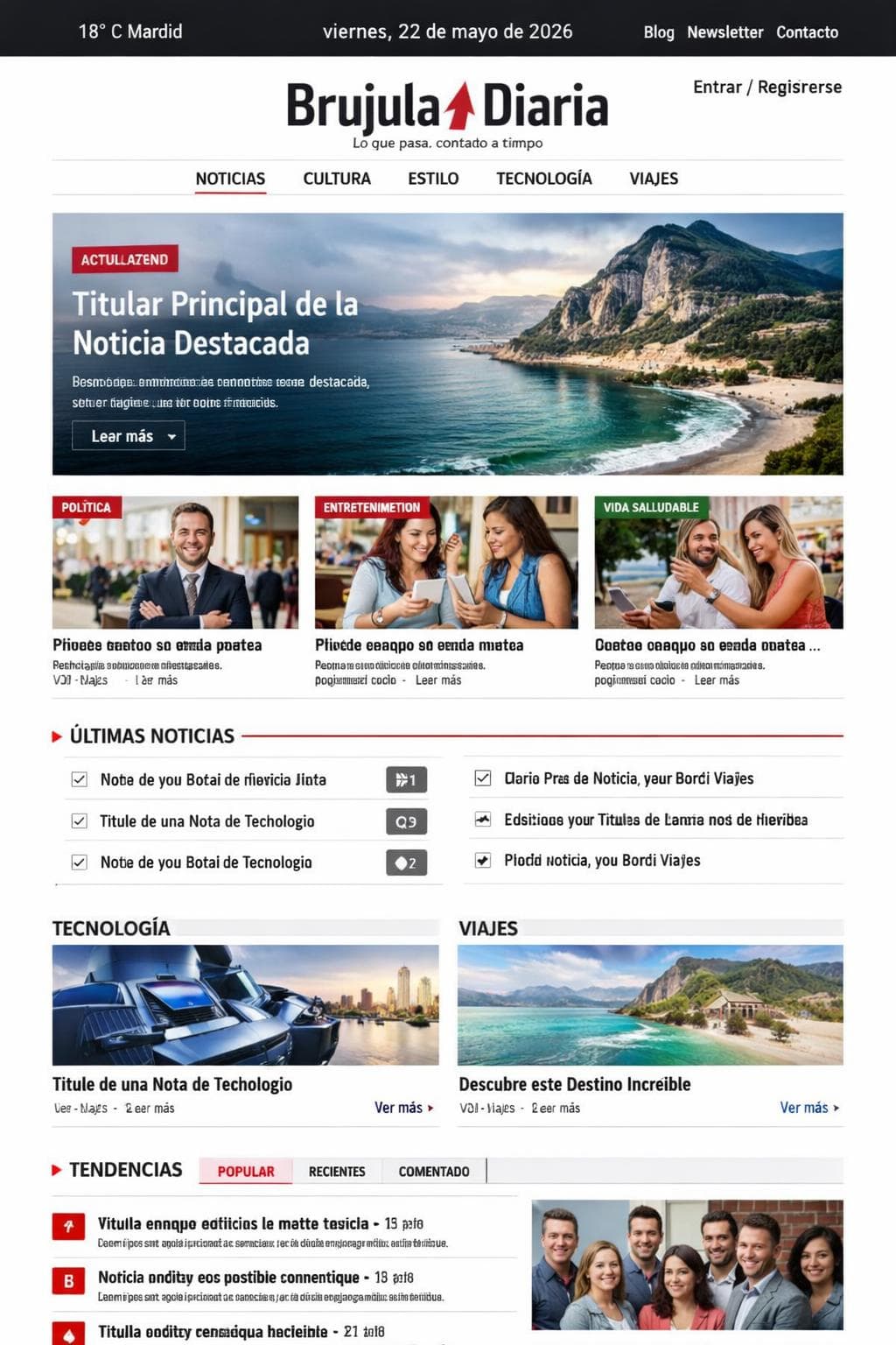 Brujula Diaria — vista previa del theme