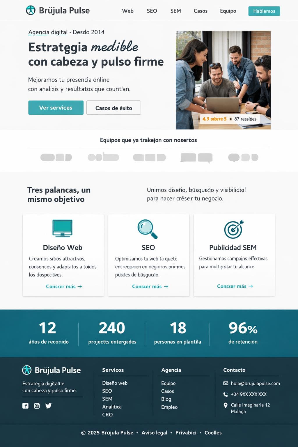Brújula Pulse — vista previa del theme