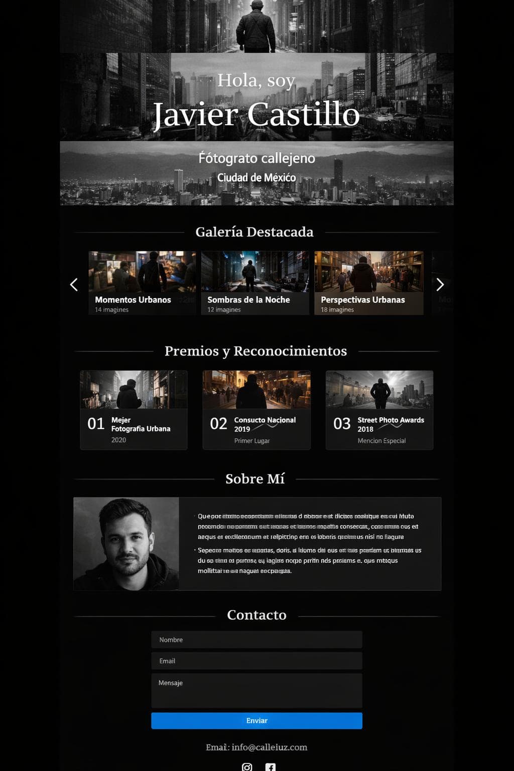 CalleLuz Studios — vista previa del theme