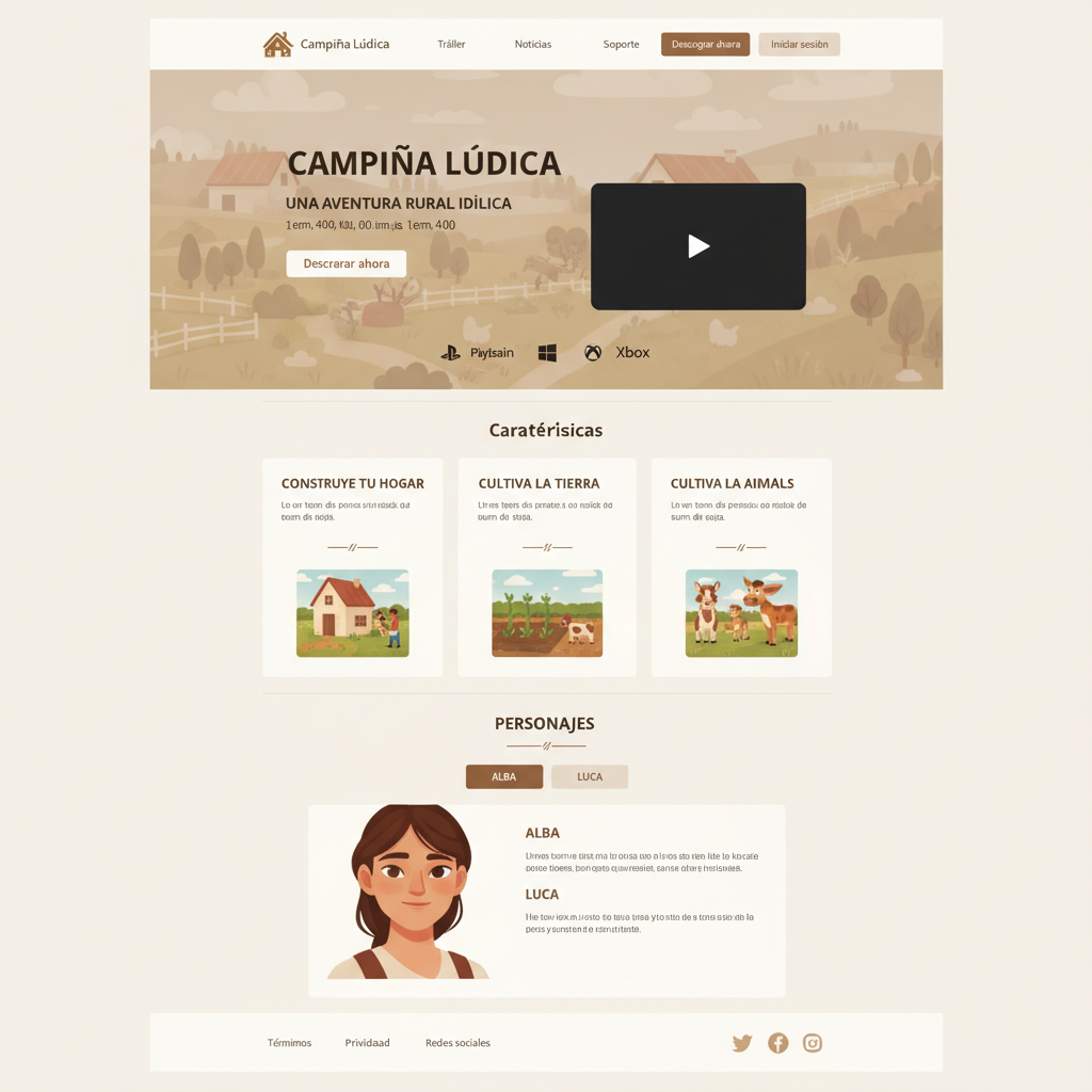 Campiña Lúdica — vista previa del theme