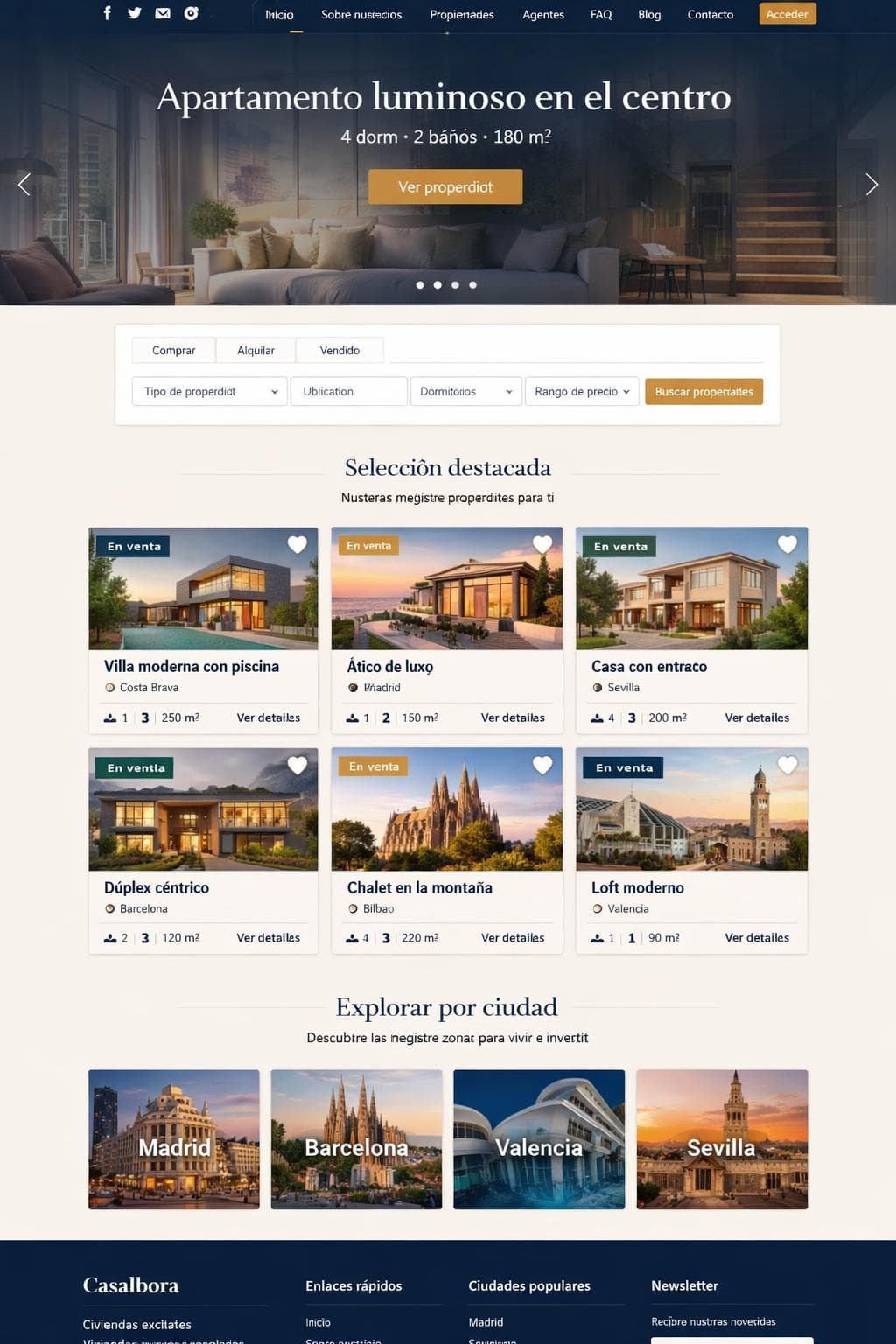 Casalbora Estates — vista previa del theme