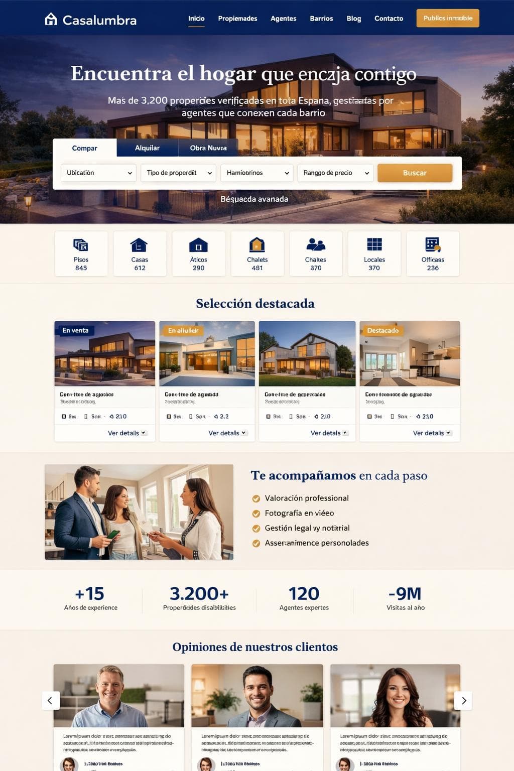 Casalumbra Estates — vista previa del theme