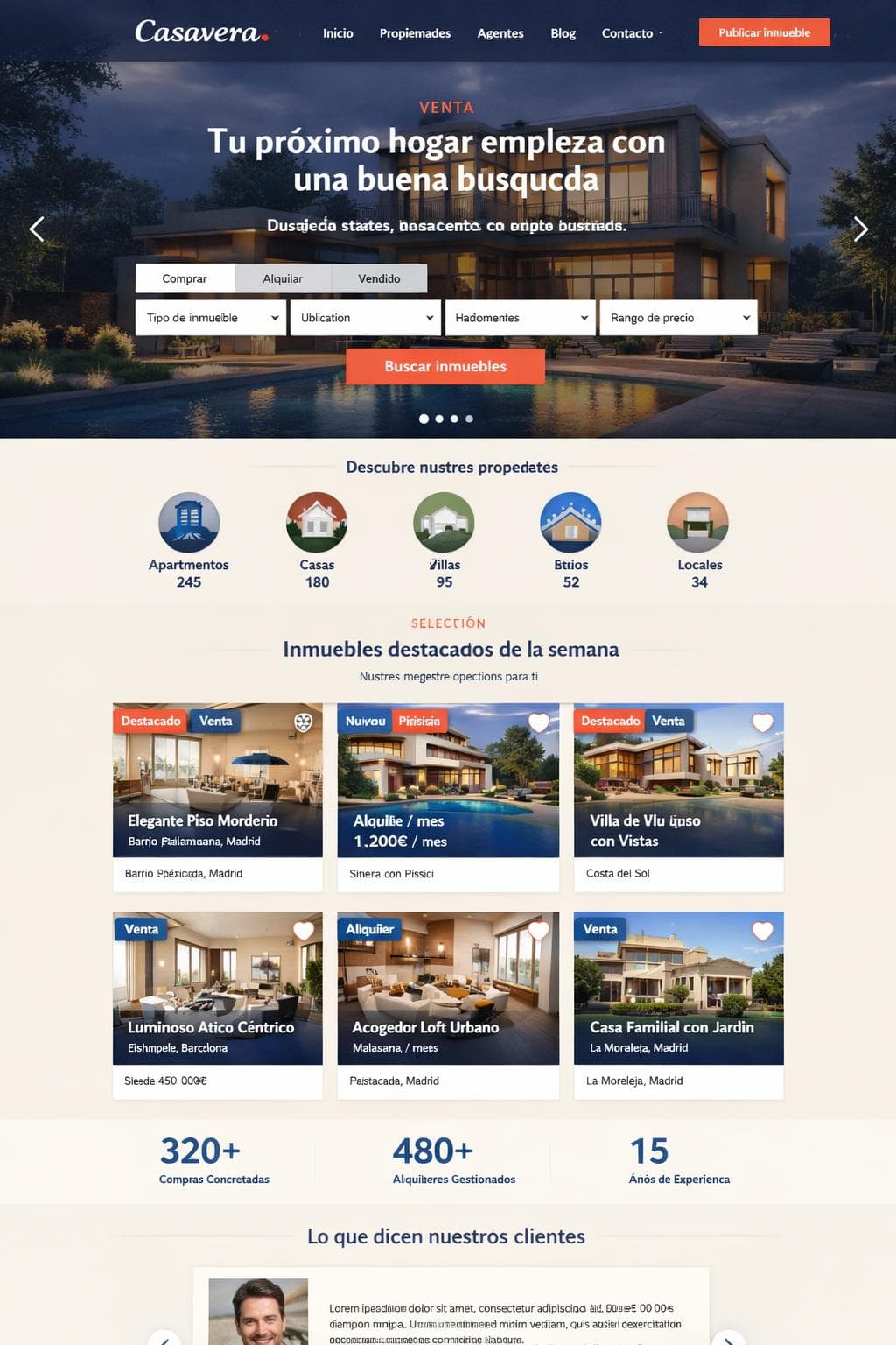 Casavera Estates — vista previa del theme