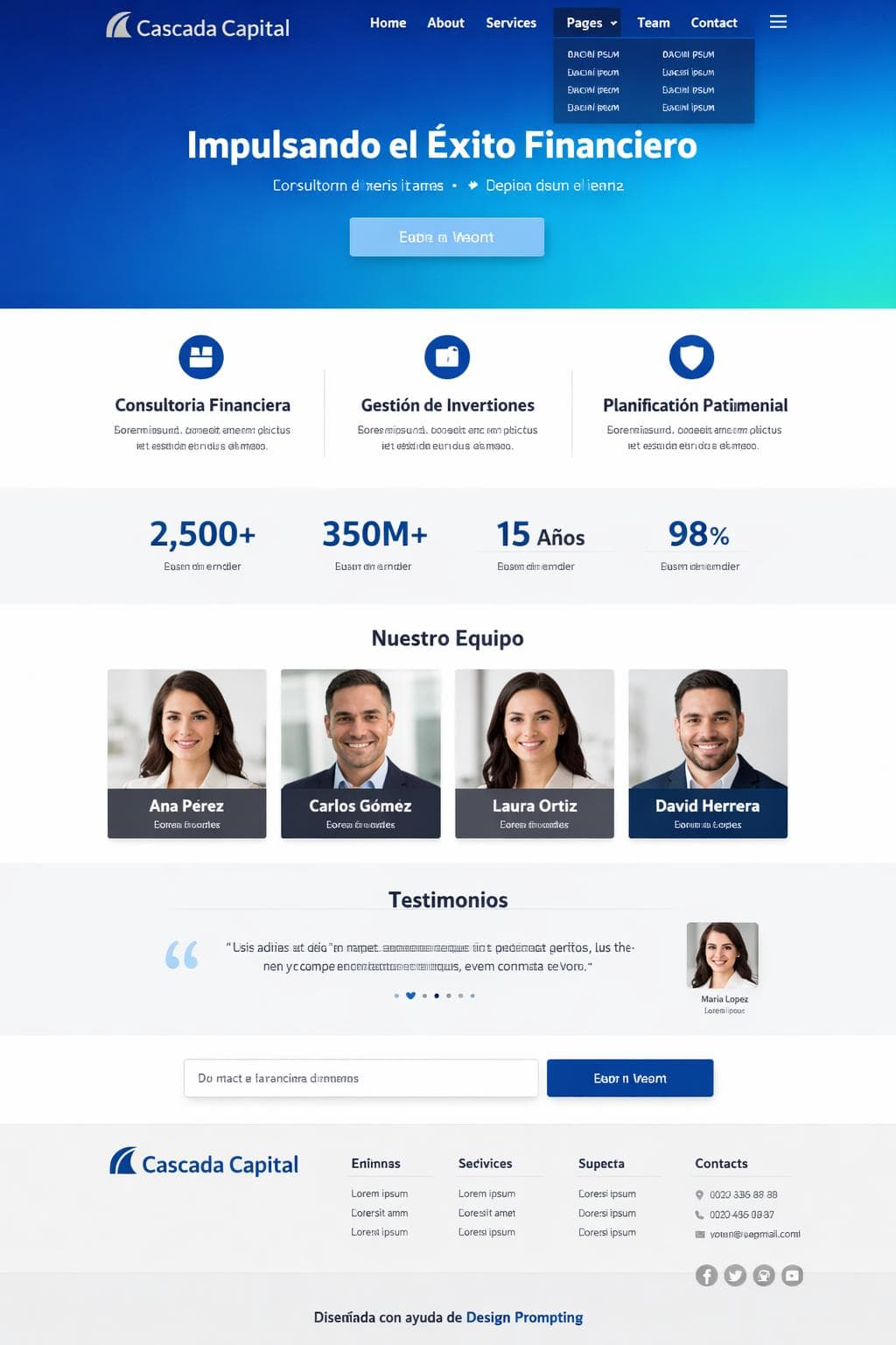Cascada Capital — vista previa del theme