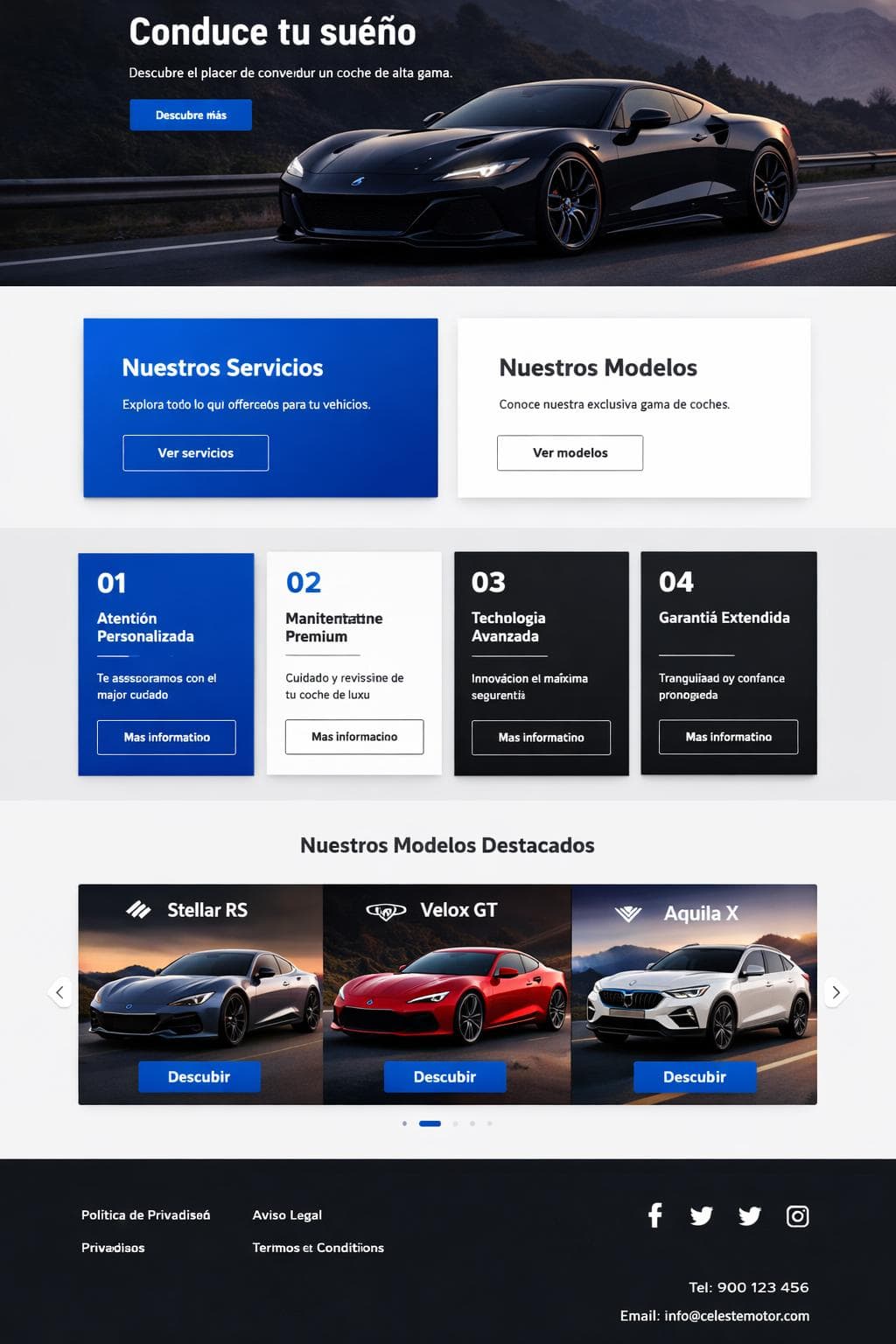 Celeste Motor — vista previa del theme