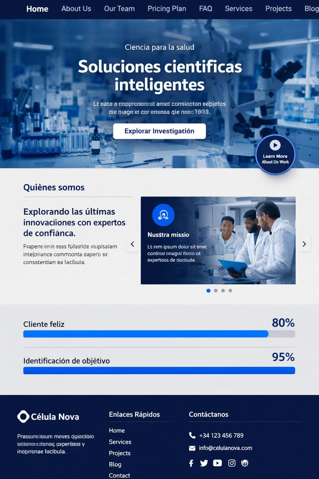 Célula Nova — vista previa del theme