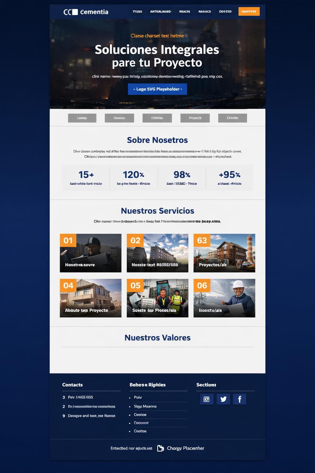 Cementia Proyectos — vista previa del theme