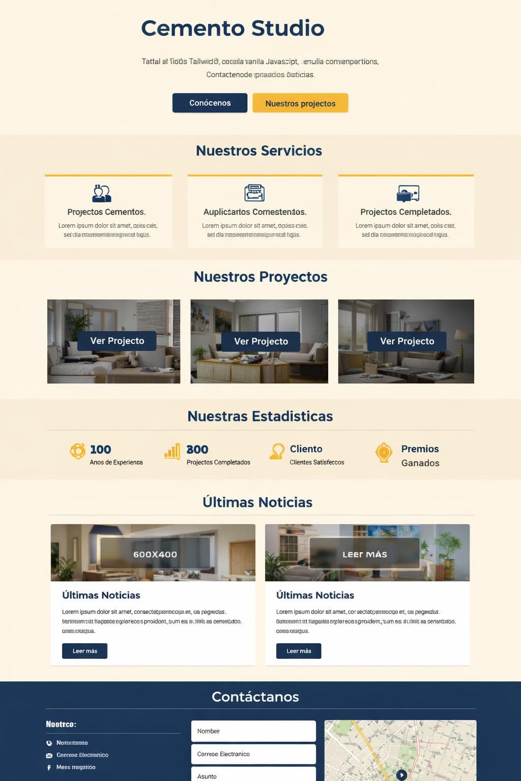 Cemento Studio — vista previa del theme