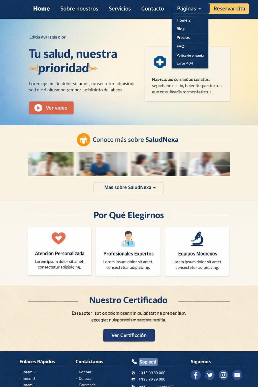 Centro Medico Boreal — vista previa del theme