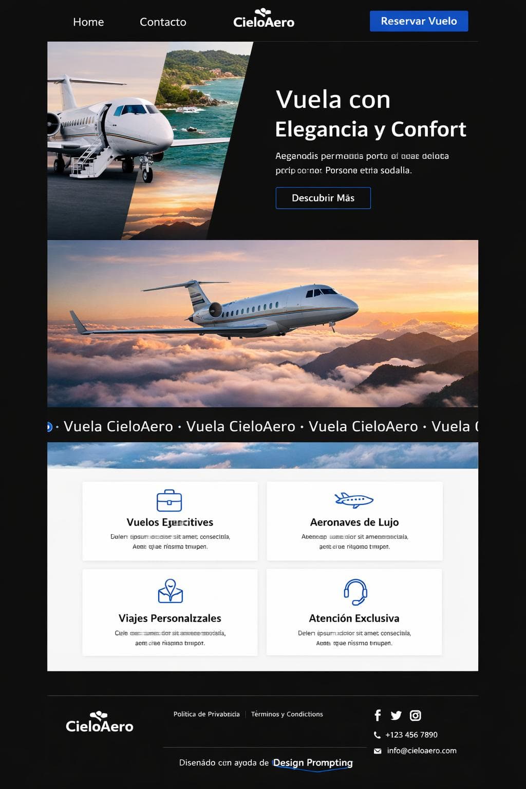 CieloAero — vista previa del theme