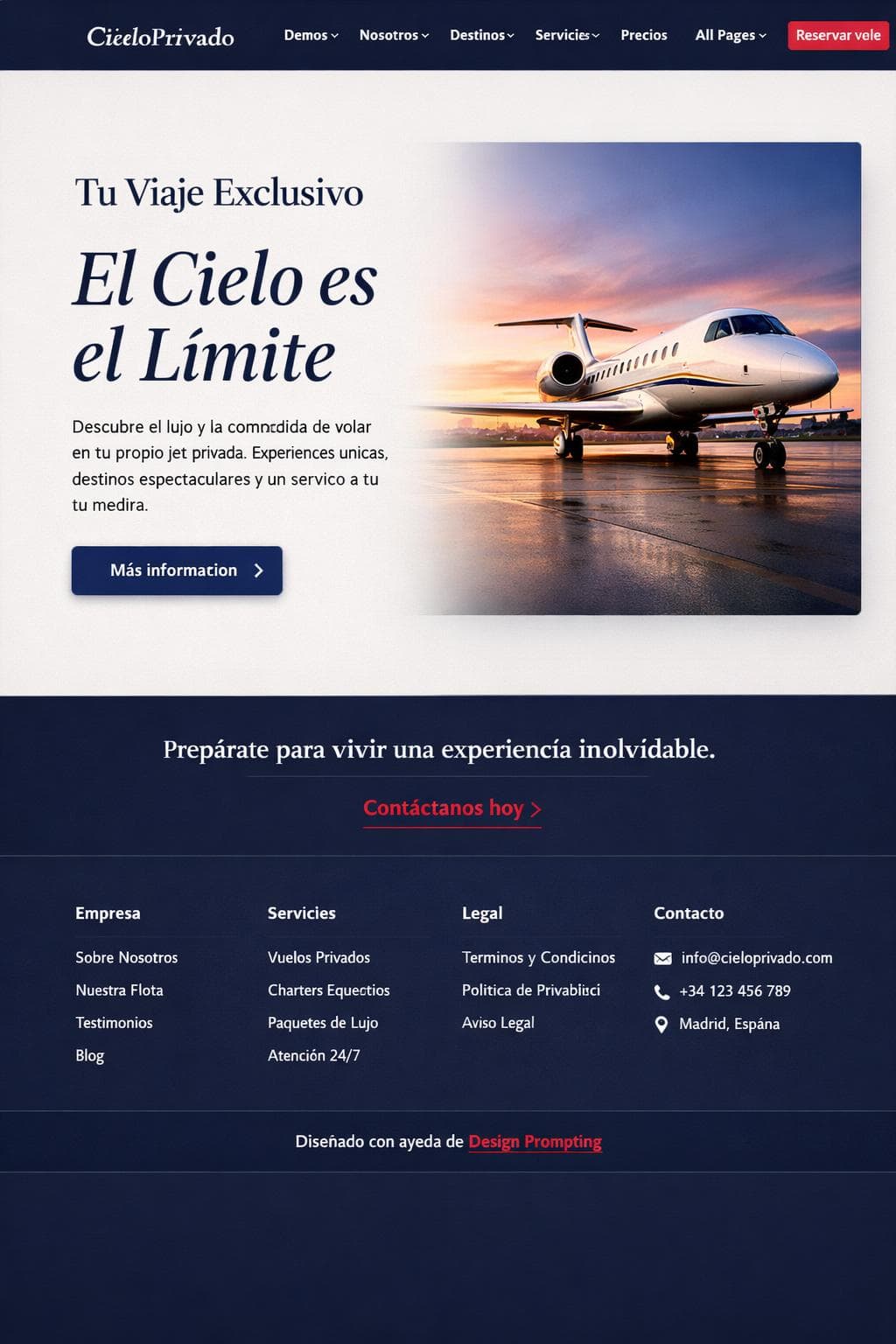 CieloPrivado — vista previa del theme