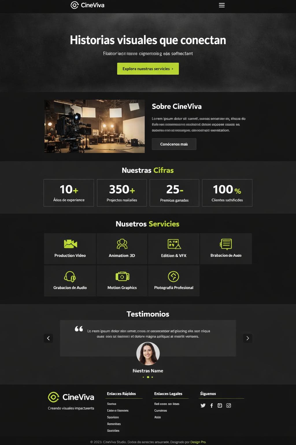 CineViva Studio — vista previa del theme