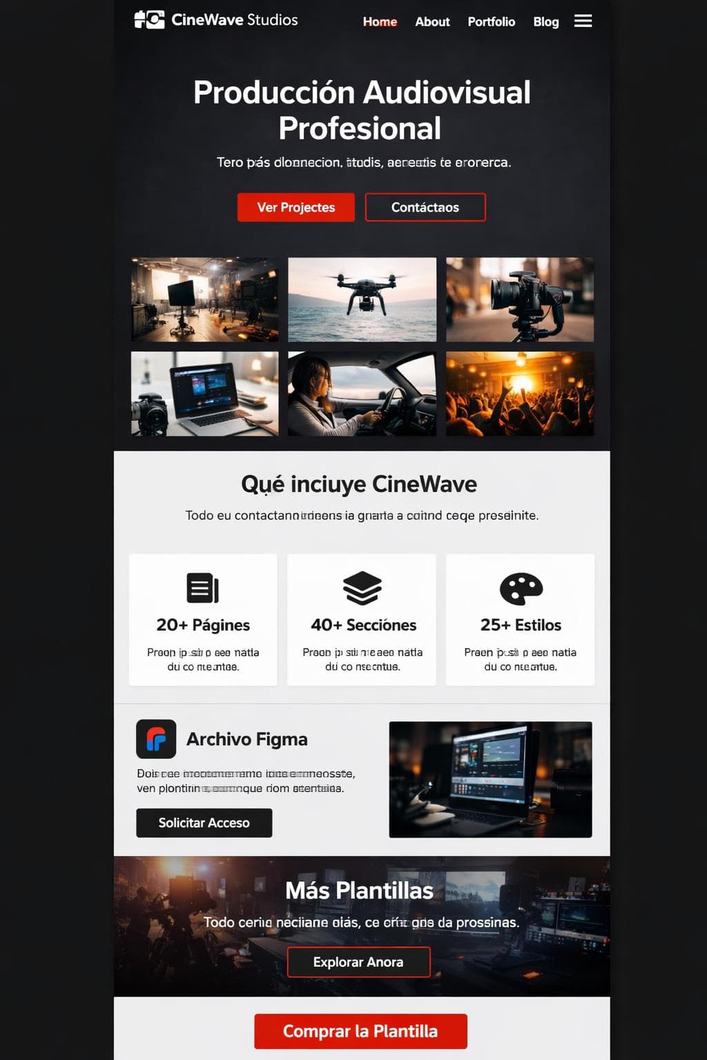 CineWave Studios — vista previa del theme