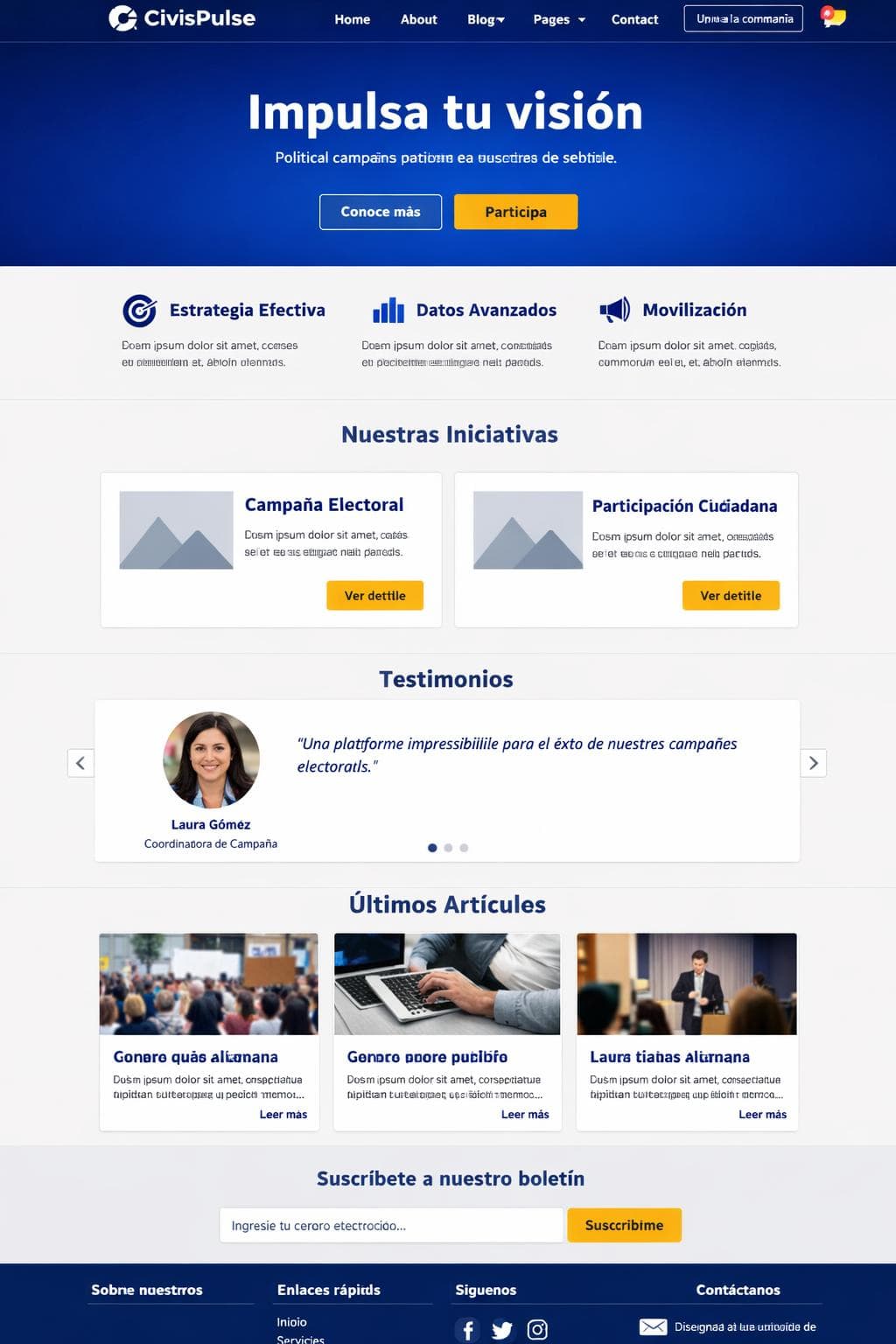 CivisPulse — vista previa del theme