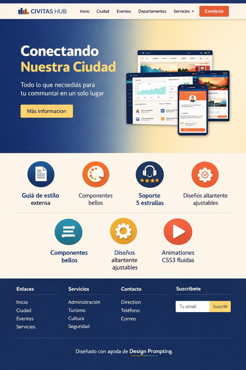 Civitas Hub — vista previa del theme