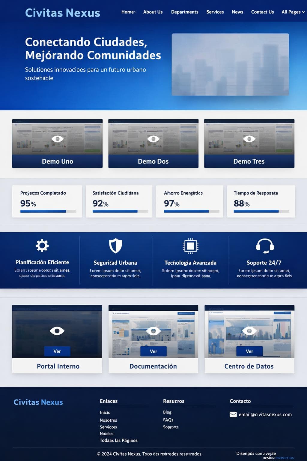 Civitas Nexus — vista previa del theme