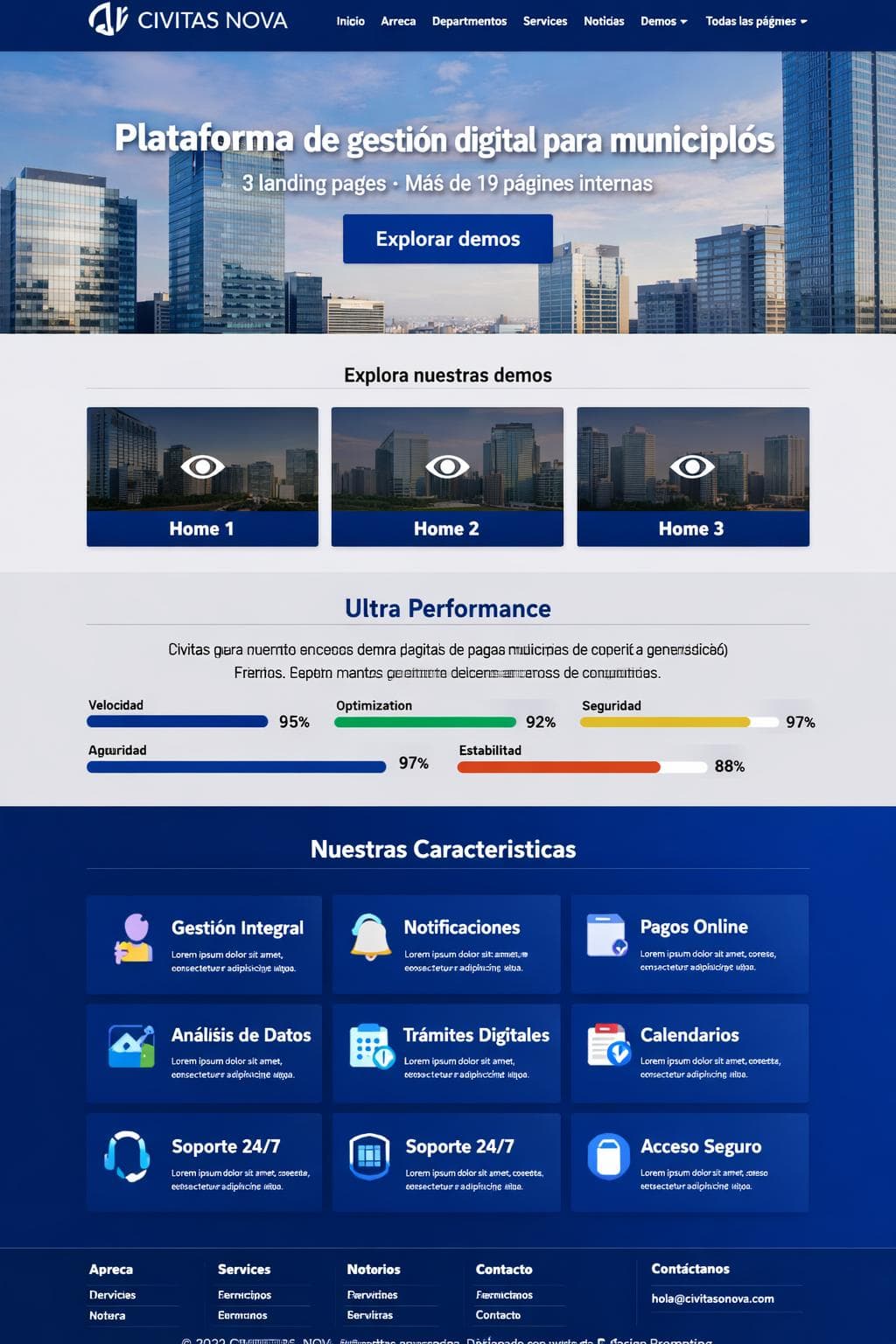 Civitas Nova — vista previa del theme