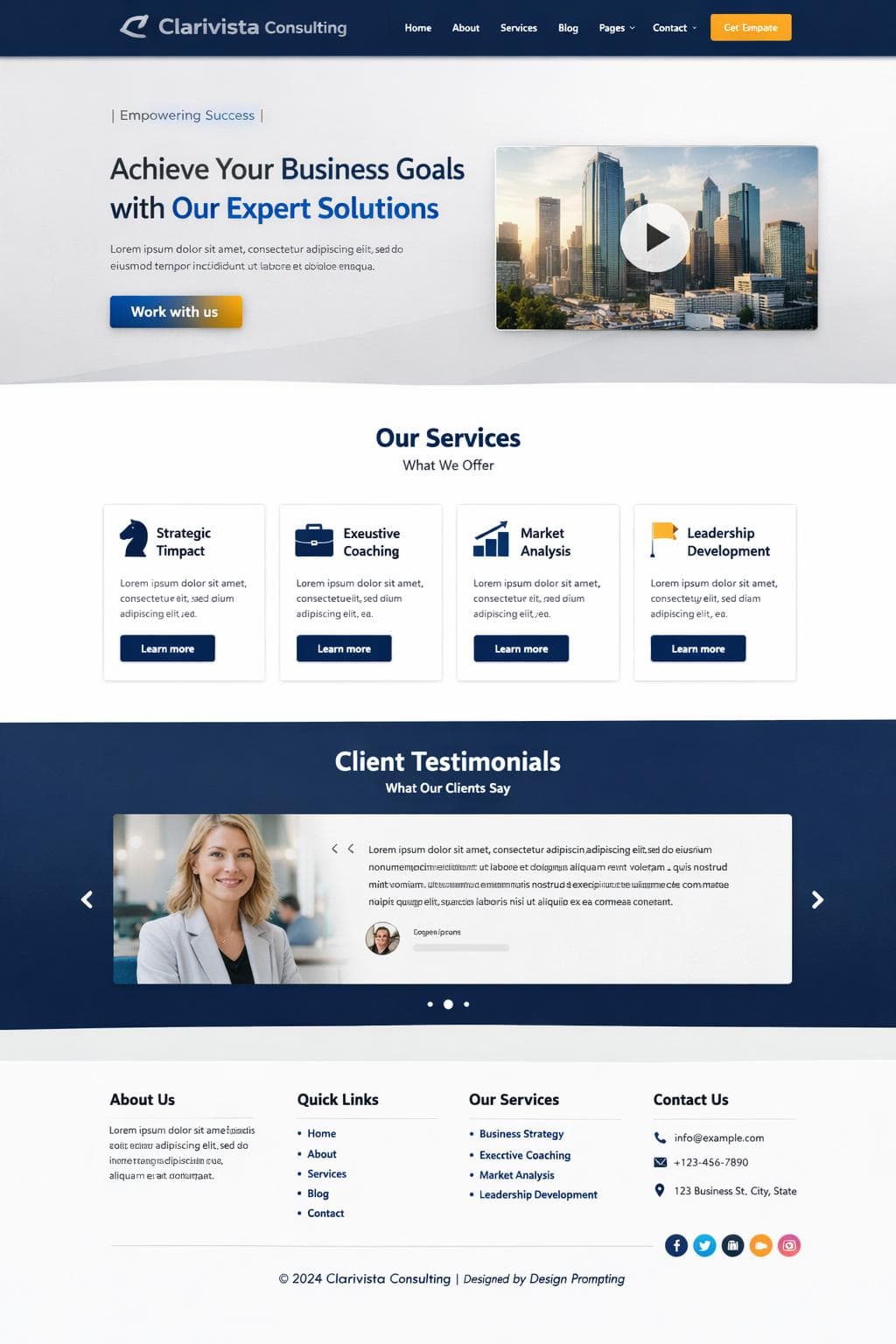 Clarivista Consulting — vista previa del theme