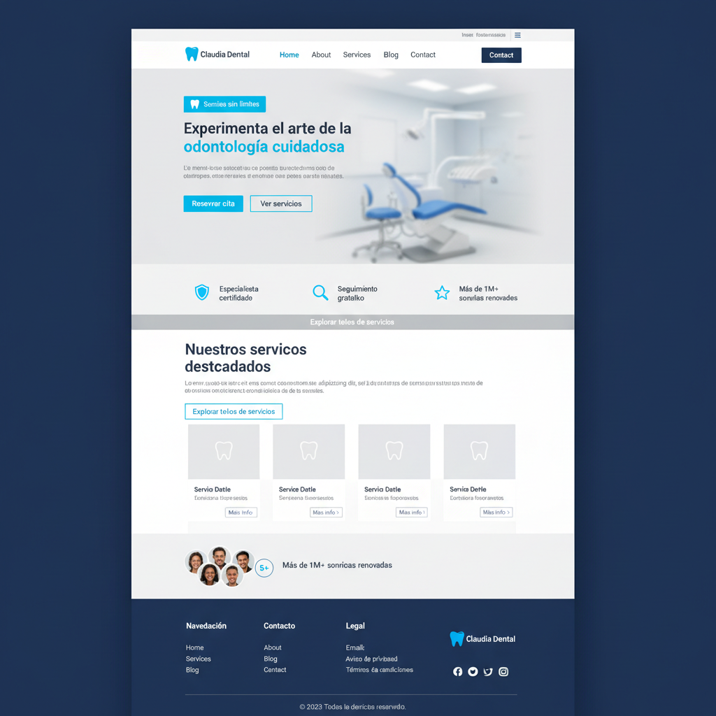 Claudia Dental — vista previa del theme