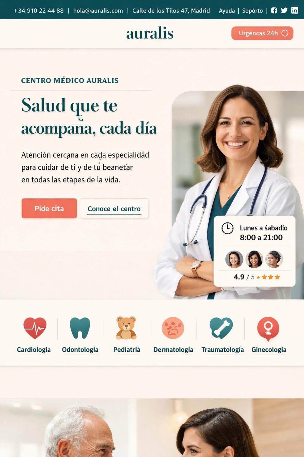 Clínica Auralis — vista previa del theme