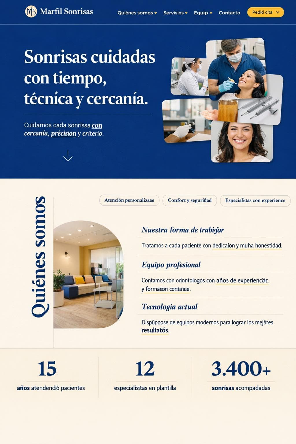 Clínica Marfil Sonrisas — vista previa del theme