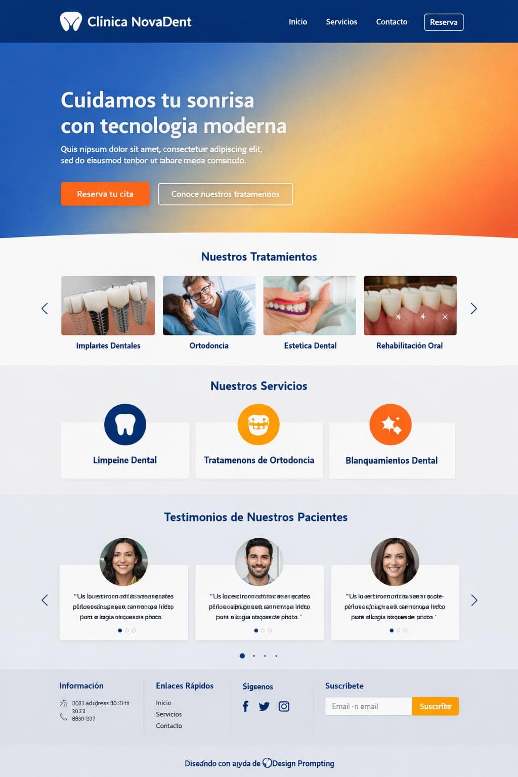 Clínica NovaDent — vista previa del theme