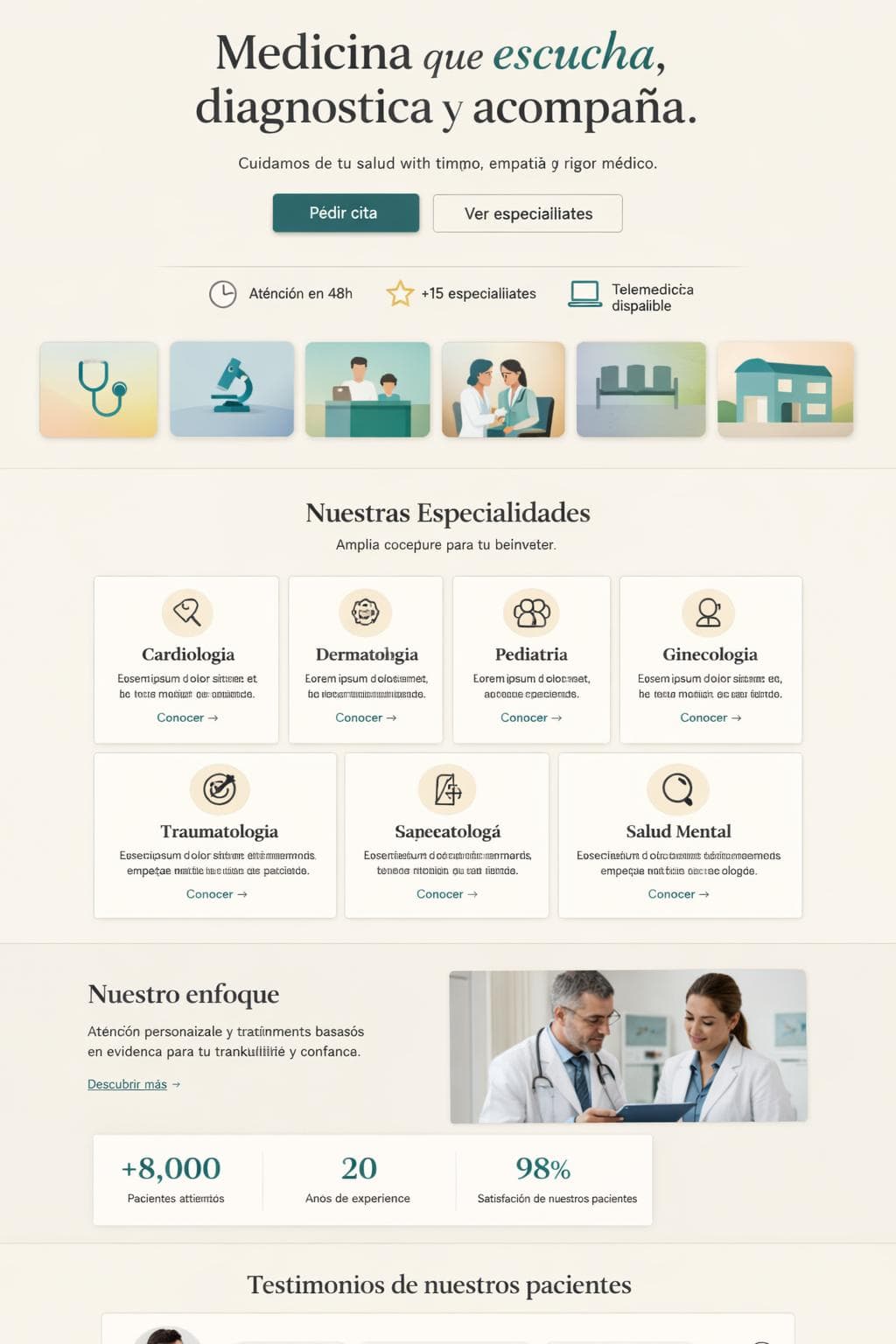 ClínicaVerta — vista previa del theme