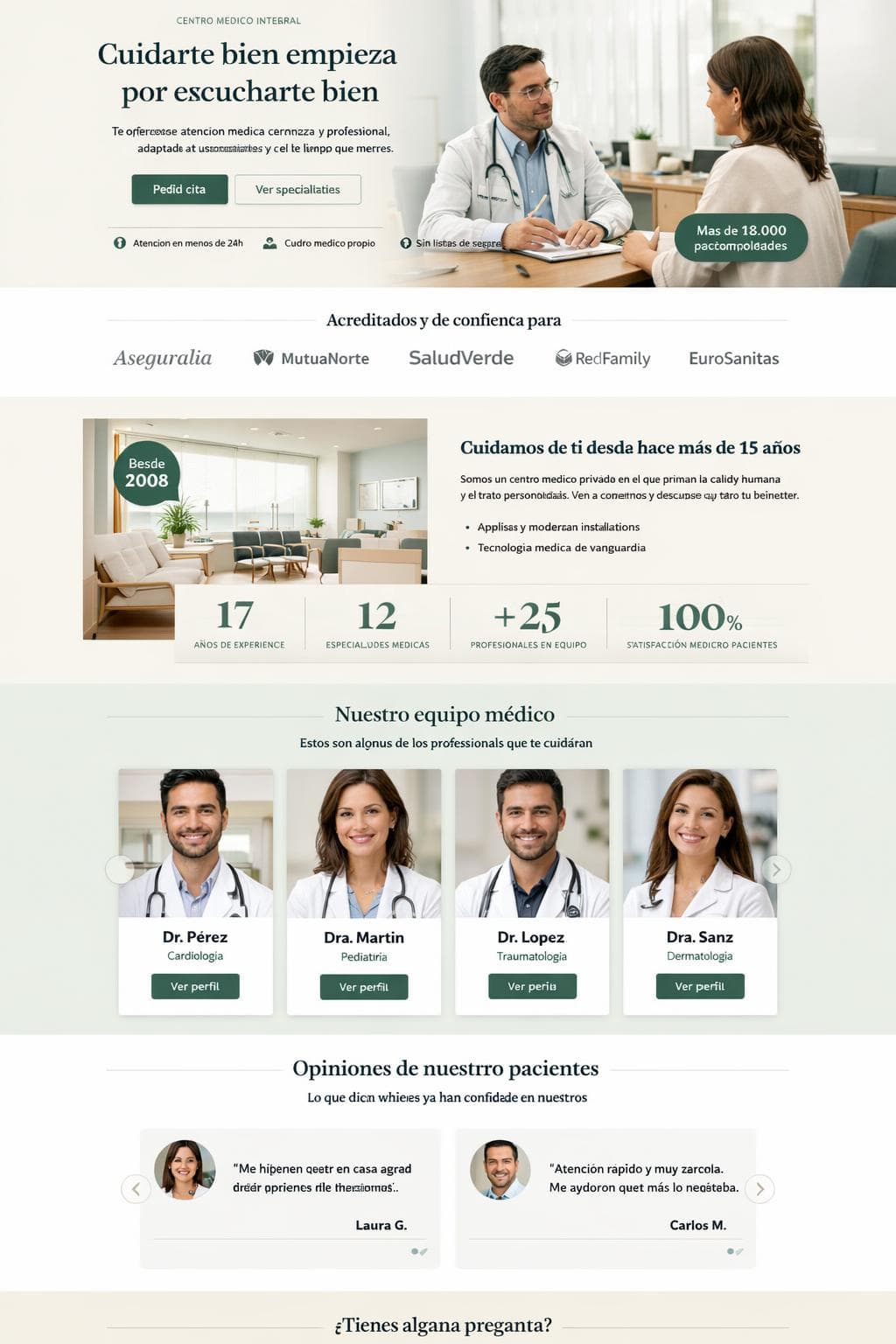 ClíniLuz Salud — vista previa del theme