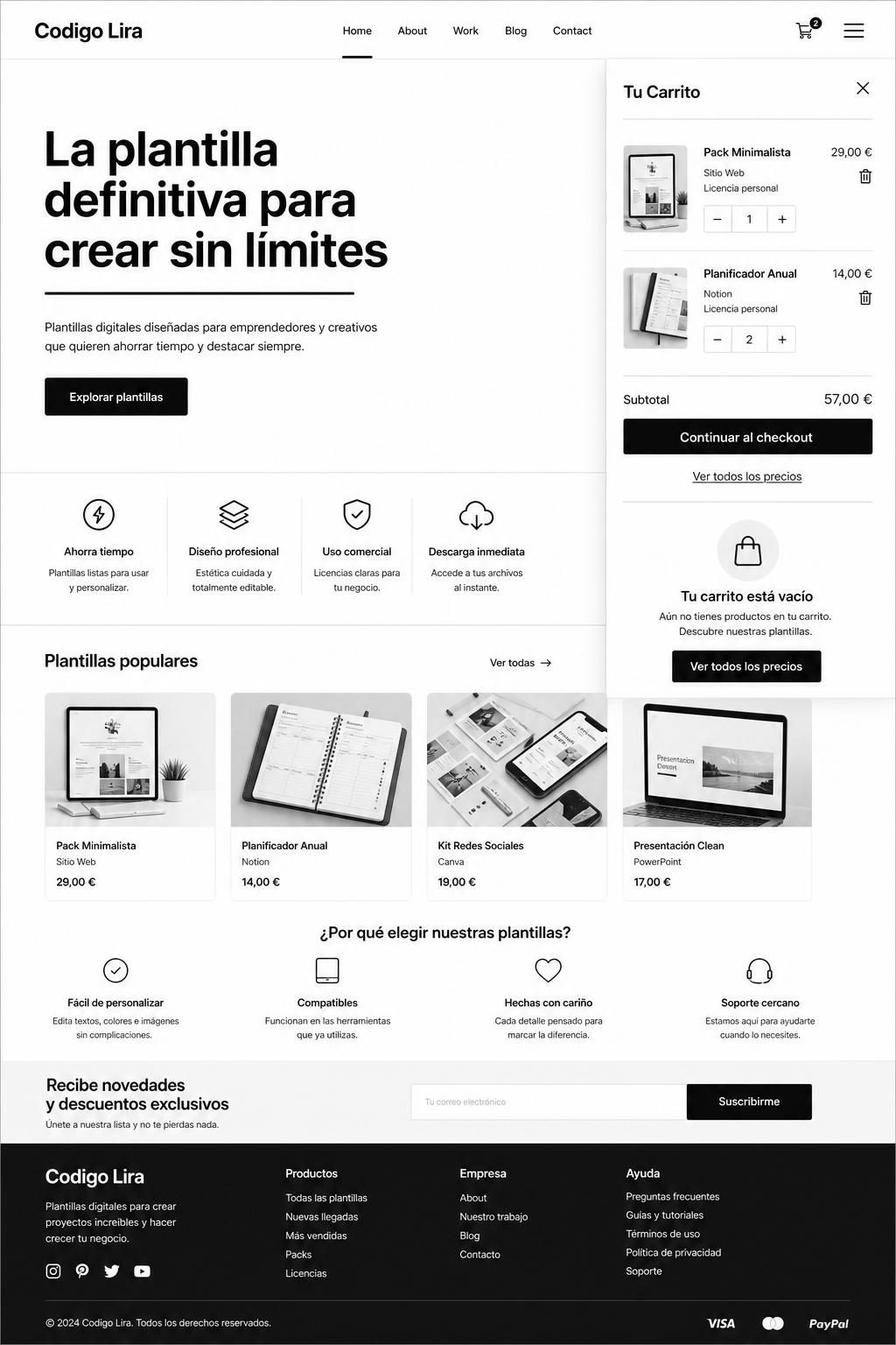 Codigo Lira — vista previa del theme