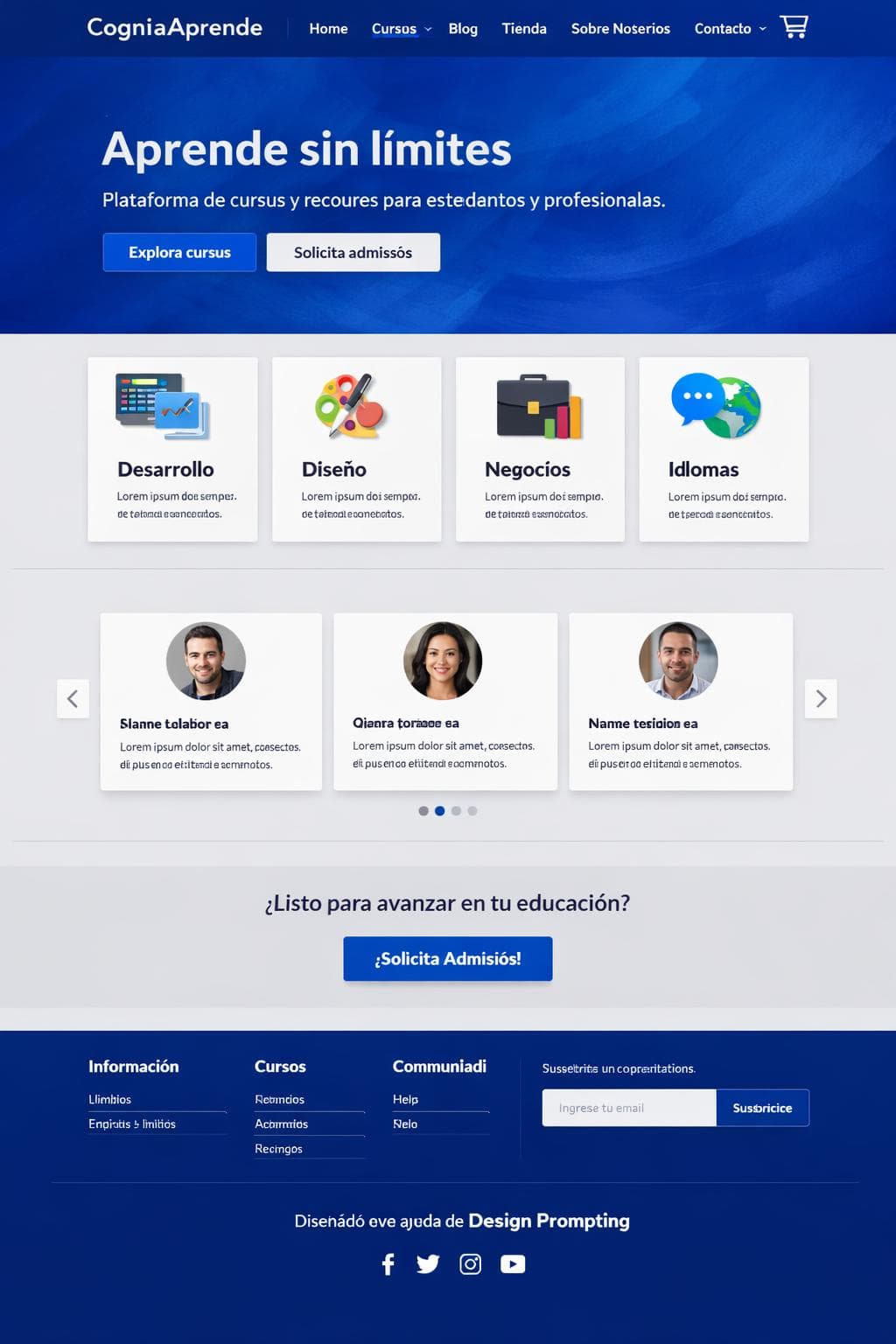 CogniaAprende — vista previa del theme