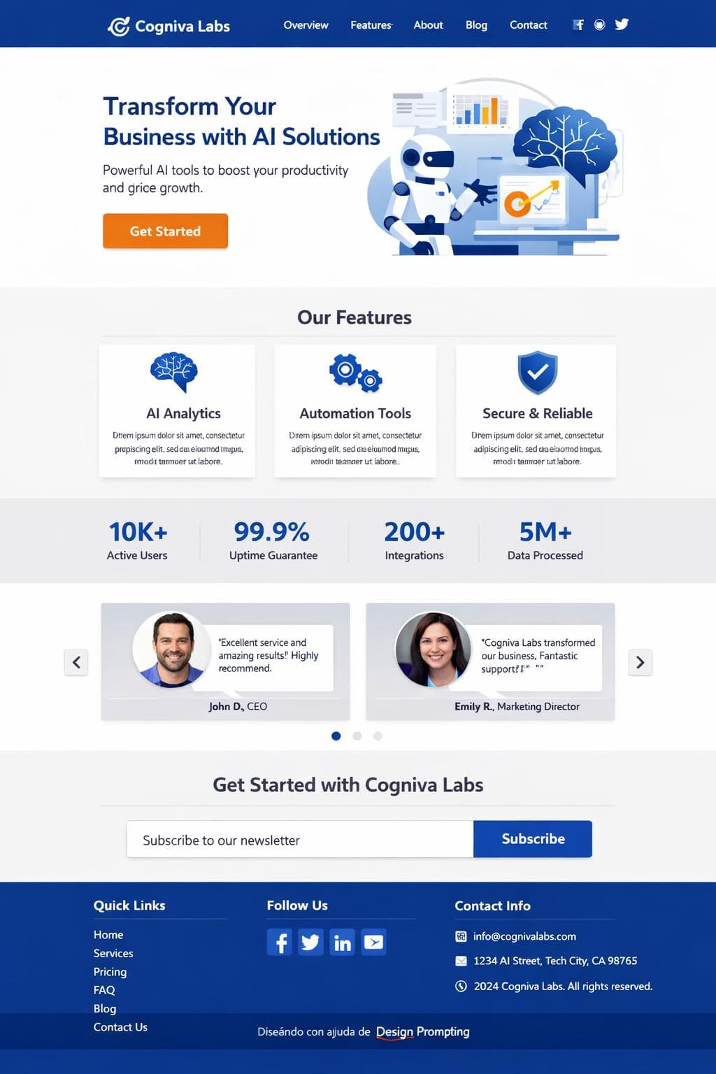 Cogniva Labs — vista previa del theme