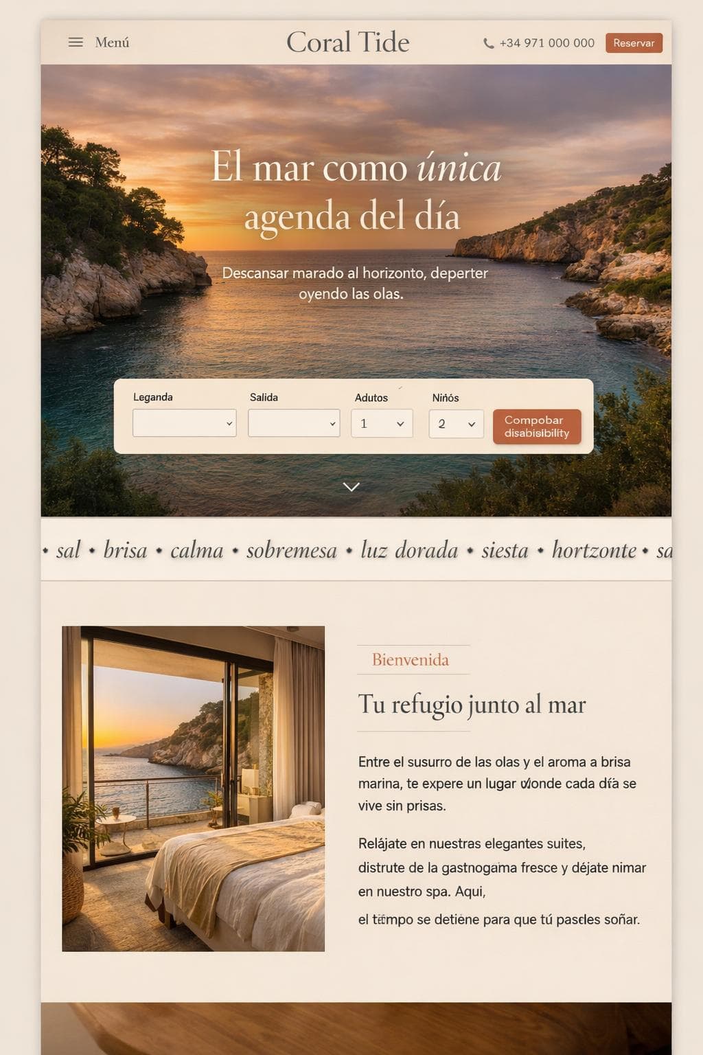 Coral Tide Retreat — vista previa del theme