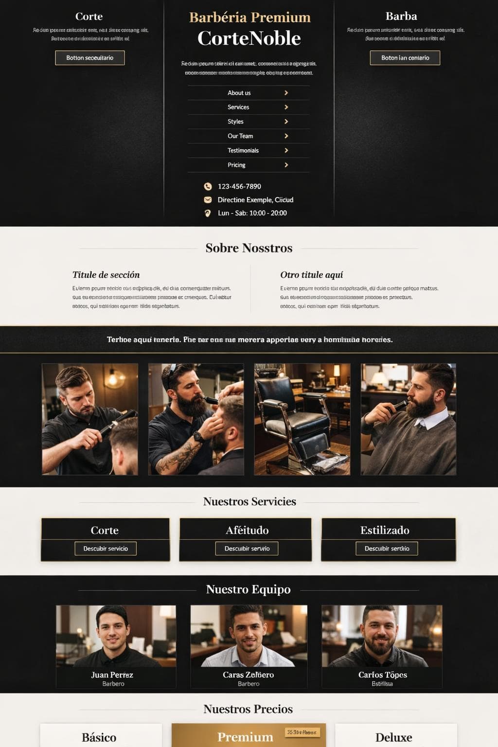 CorteNoble — vista previa del theme