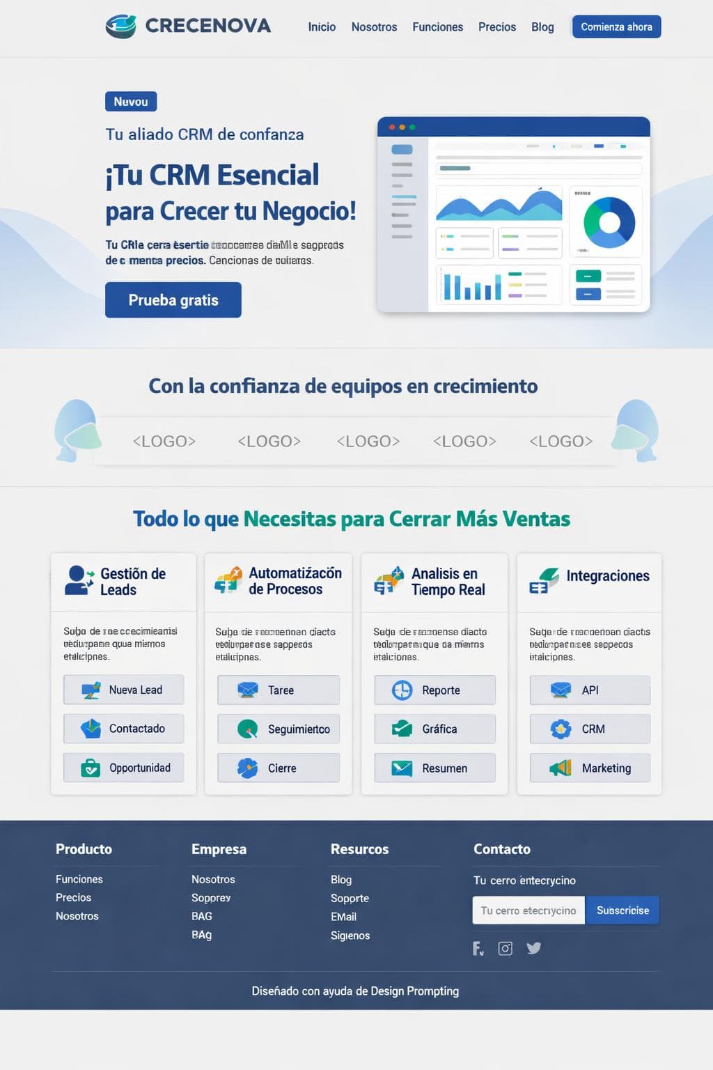 Crecenova — vista previa del theme