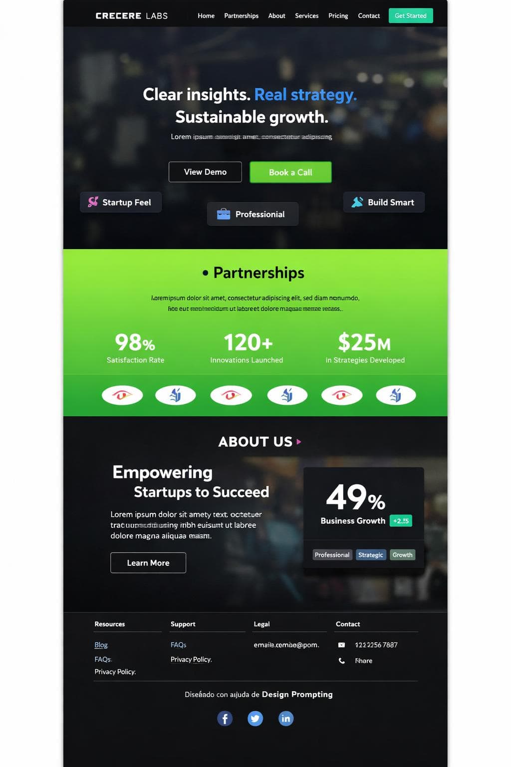 Crecere Labs — vista previa del theme