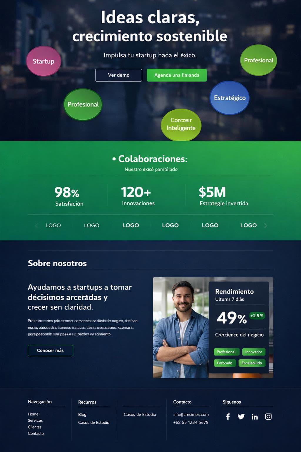 Crecimex — vista previa del theme