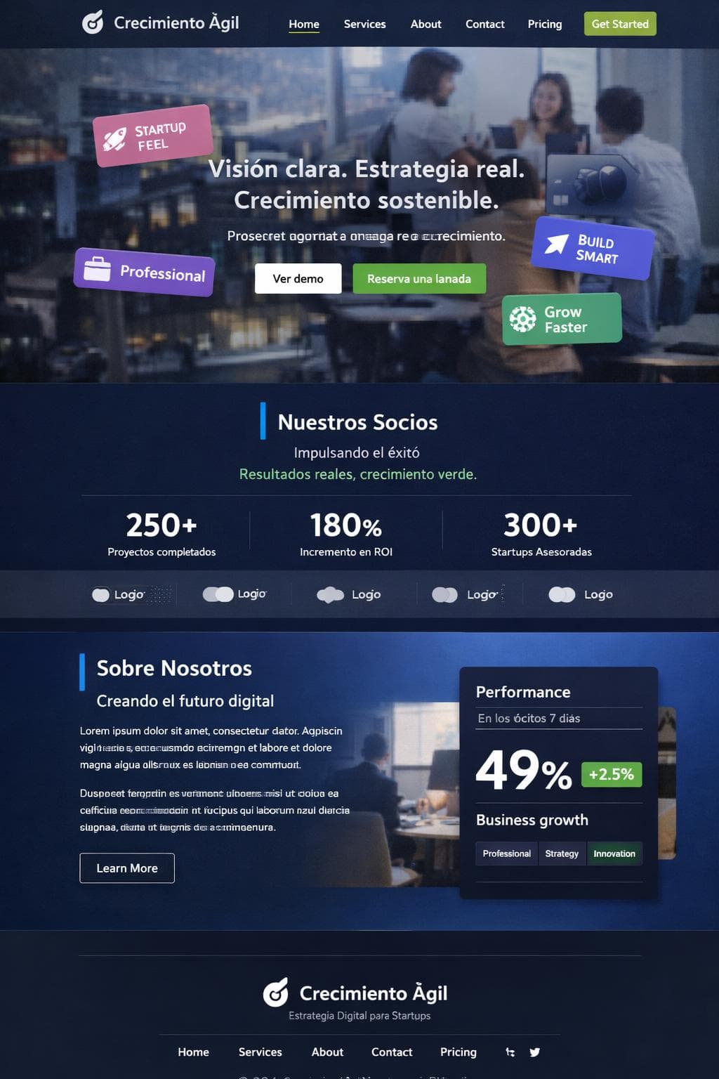 Crecimiento Ágil — vista previa del theme