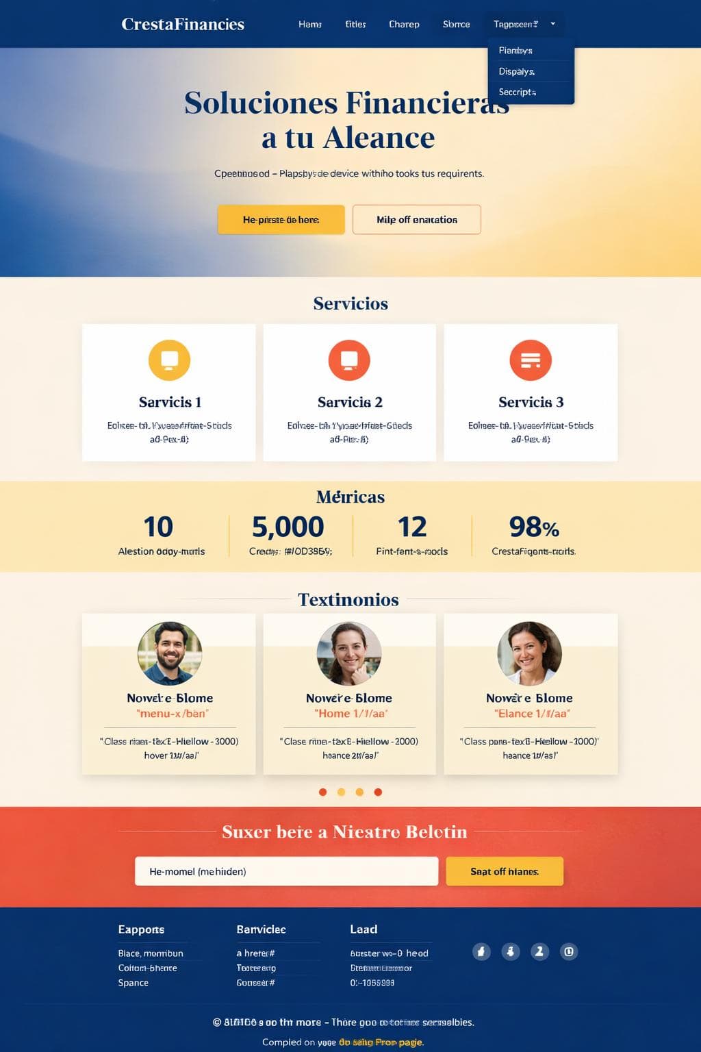 CrestaFinanzas — vista previa del theme
