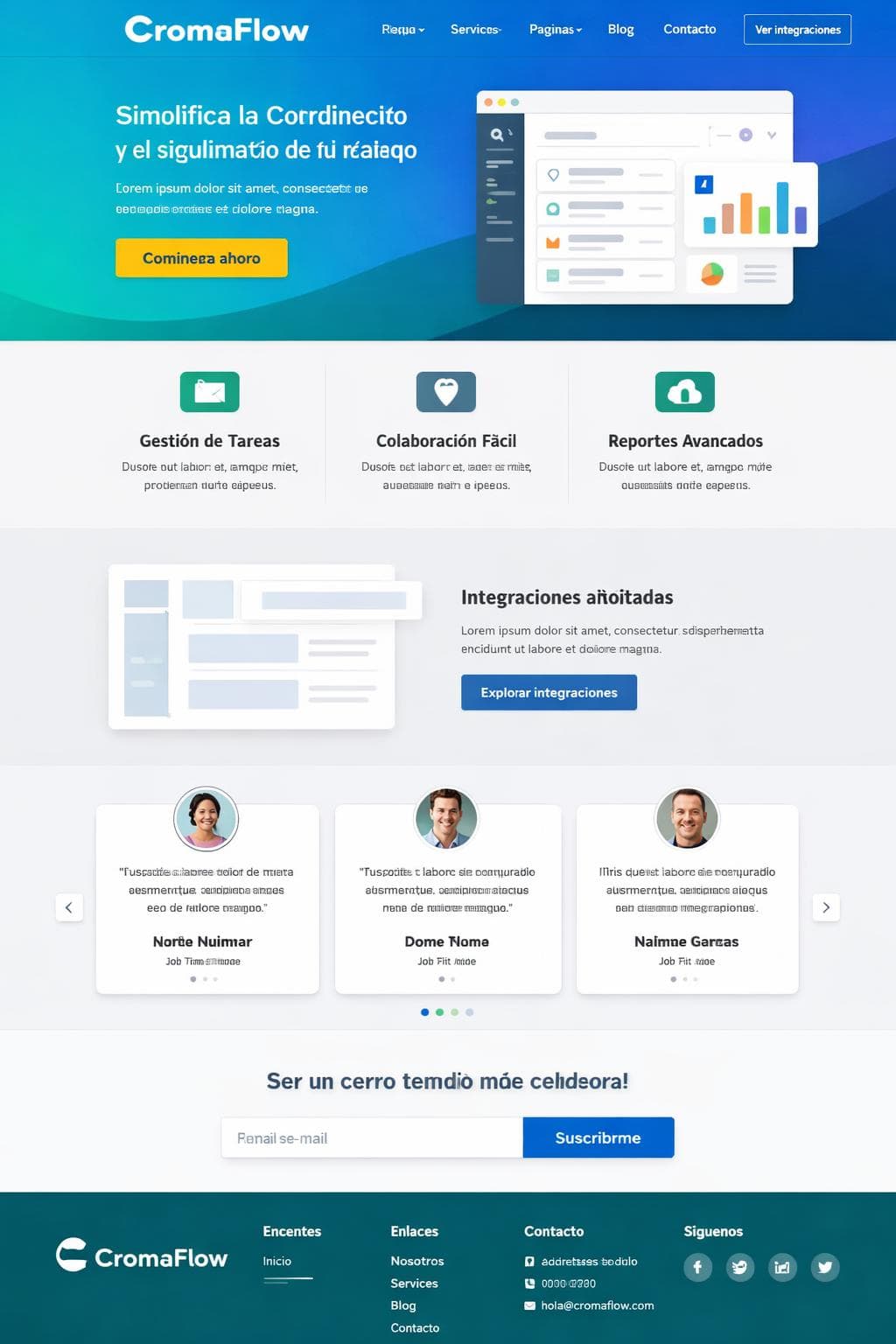 CromaFlow — vista previa del theme