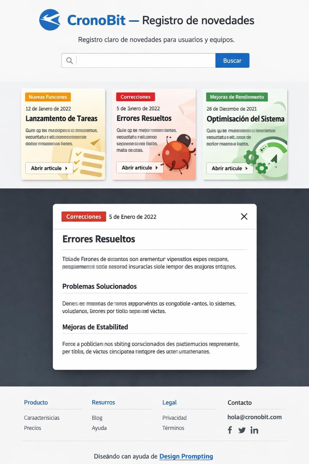 CronoBit — vista previa del theme